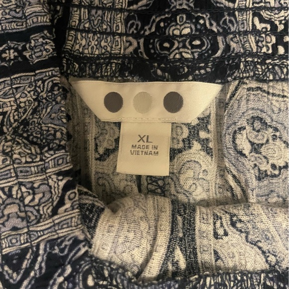 Womens XL Wide Leg Palazzo Pants Boho Geometric Print Elastic Waist - Picture 3 of 4